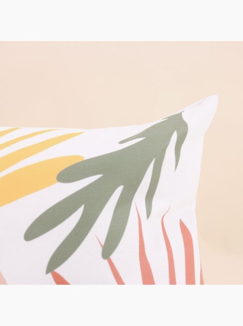 Coussin effet lin déperlant & anti-uv imprimé fleurs coloré 40x40cm - Kiabi