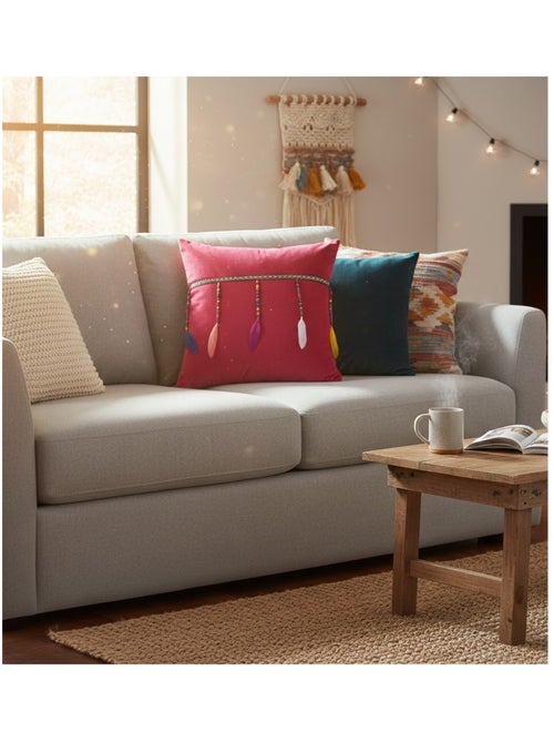 Coussin effet velours Pampilles Plumis - Kiabi