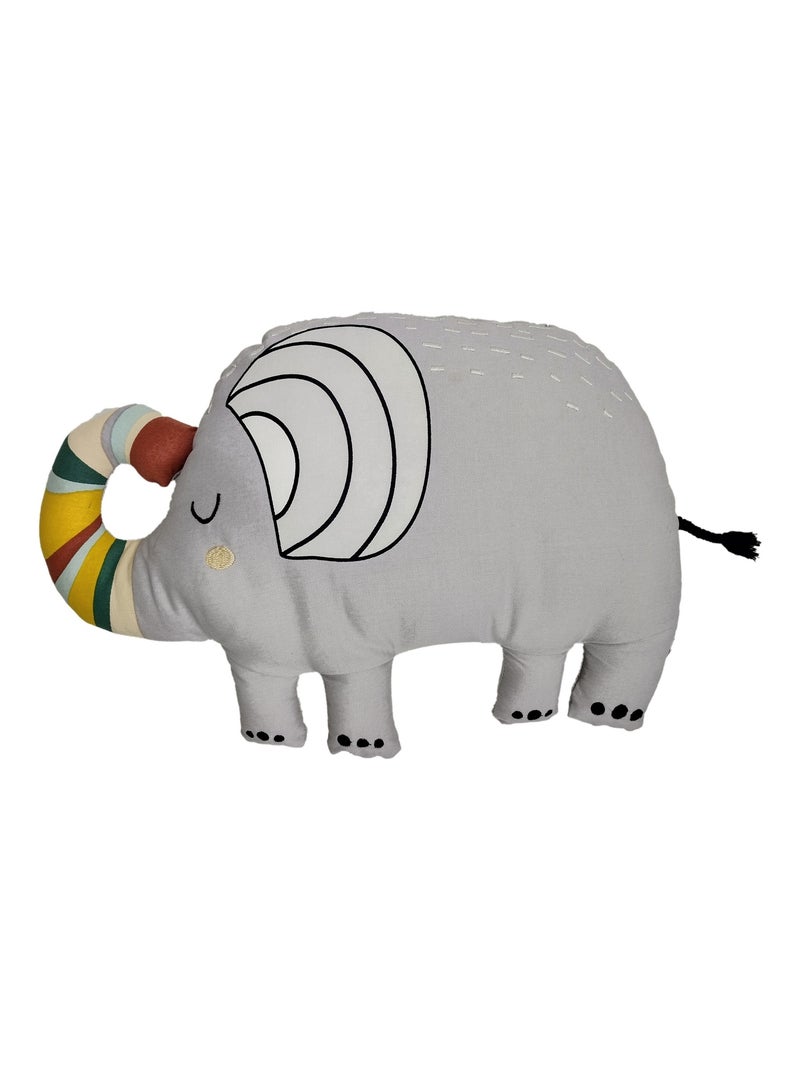 Coussin Élégant en Forme dÉléphant 50 x 35 cm  Collection SAVANE Blanc - Kiabi