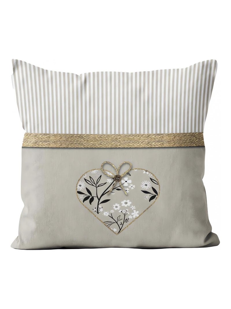 Coussin en coton 40x40 cm AIMEE, par Soleil d'Ocre Ecru - Kiabi
