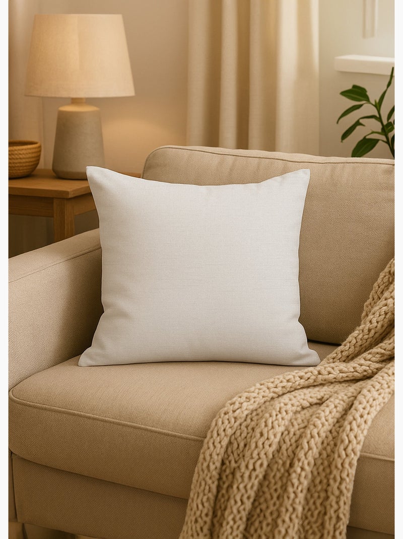 Coussin en coton 40x40 cm PANAMA, par Soleil d'Ocre Blanc - Kiabi