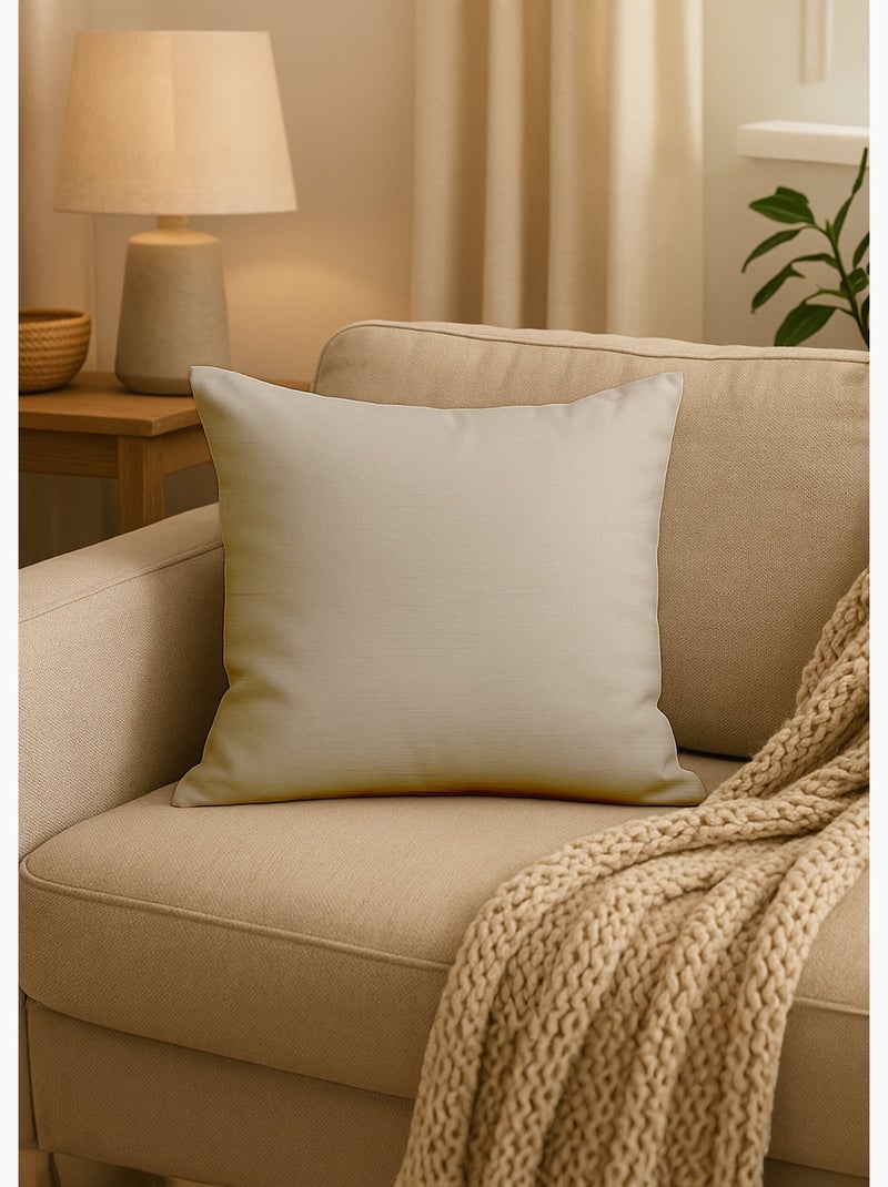 Coussin en coton 40x40 cm PANAMA, par Soleil d'Ocre Ecru - Kiabi