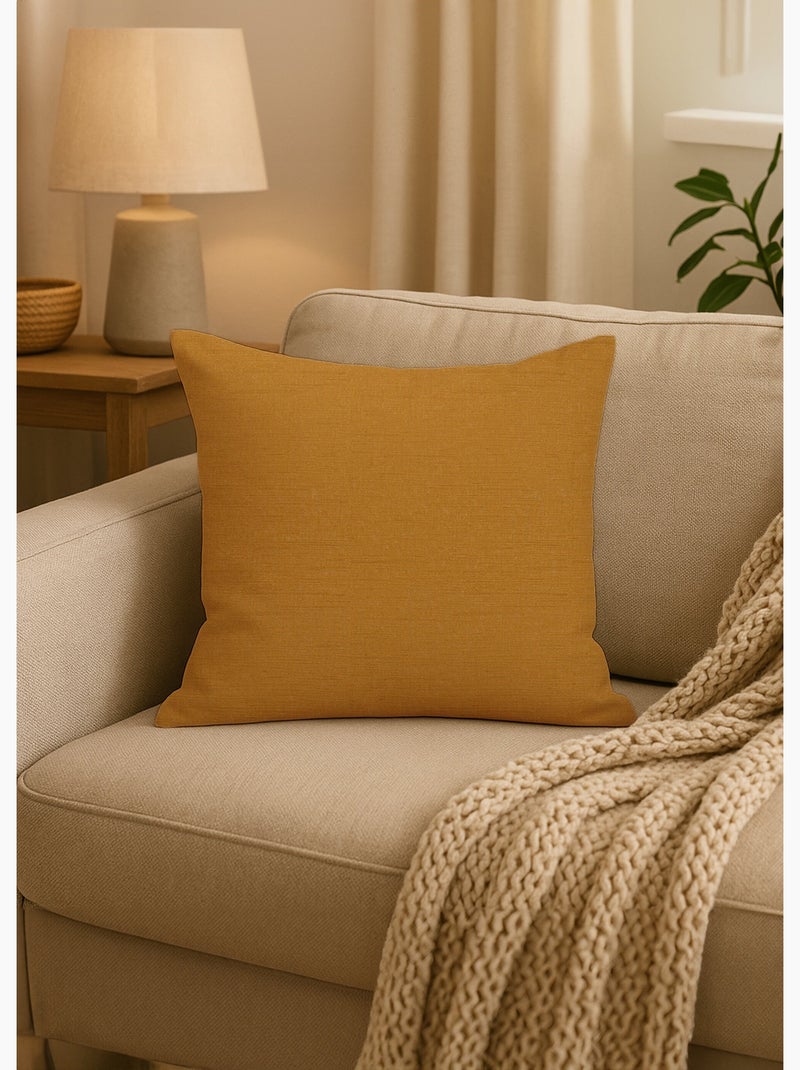 Coussin en coton 40x40 cm PANAMA, par Soleil d'Ocre Jaune - Kiabi