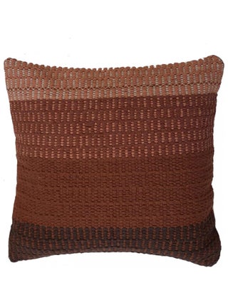 Coussin en coton 45x45 cm MACRAME brique, par Soleil d'Ocre