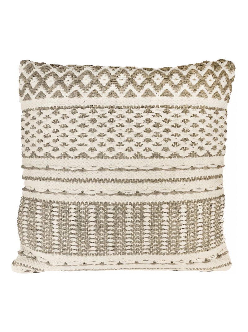 Coussin en coton 45x45 cm MACRAME kampur, par Soleil d'Ocre Taupe - Kiabi