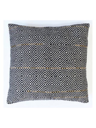 Coussin en coton 45x45 cm MACRAME noir, par Soleil d'Ocre