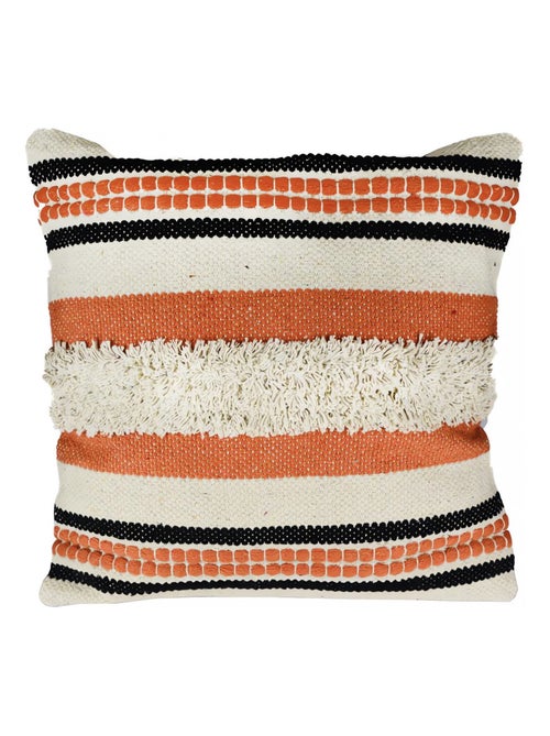 Coussin en coton 45x45 cm MACRAME patna corail, par Soleil d'Ocre - Kiabi