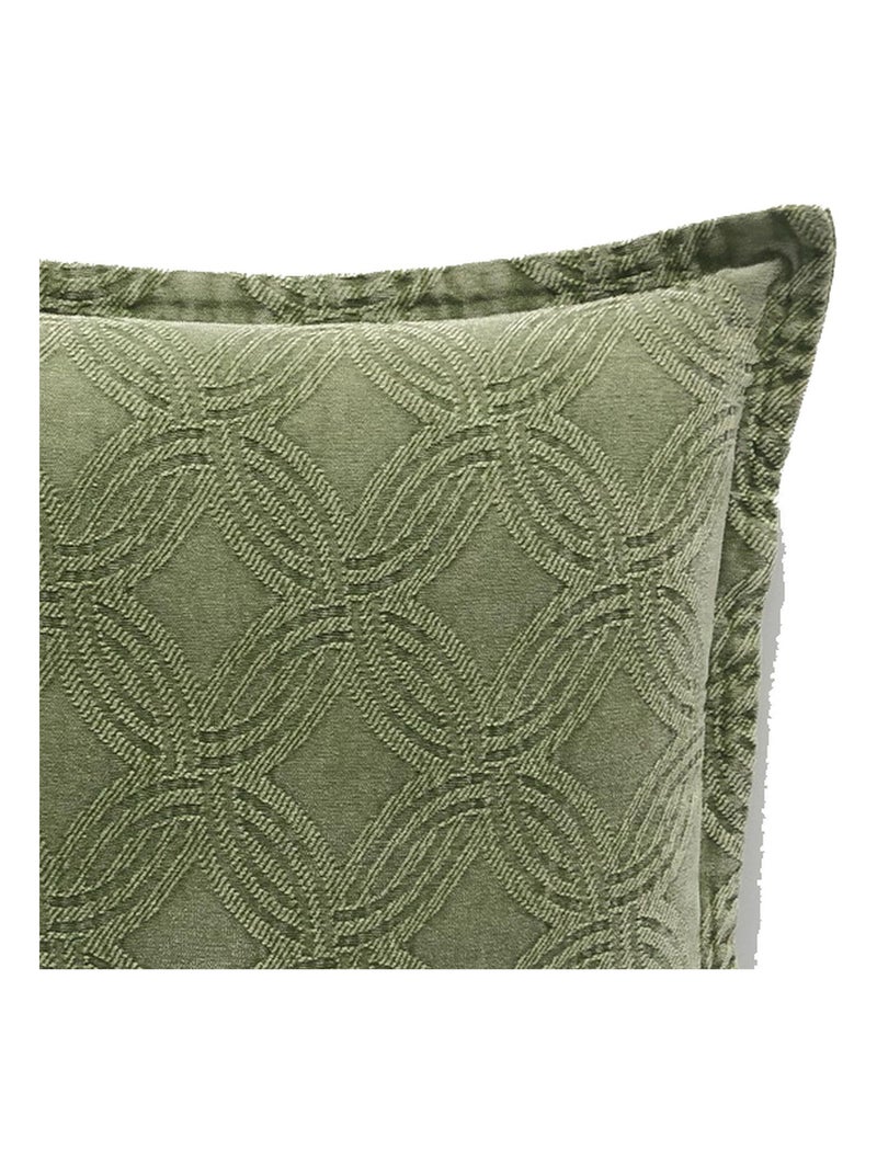 Coussin en coton 45x45 'Deko&co' Vert tilleul - Kiabi