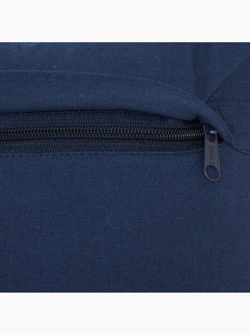 Coussin en coton à rayures déhoussable GROOVE Bleu marine - Kiabi