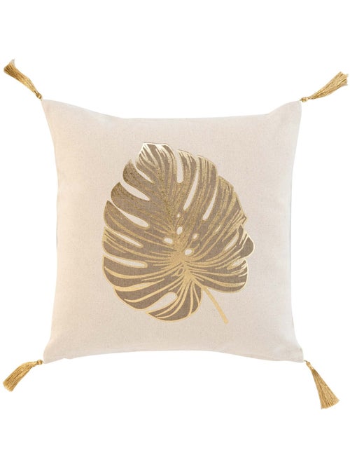 Coussin en coton au style nature dorée - Kiabi