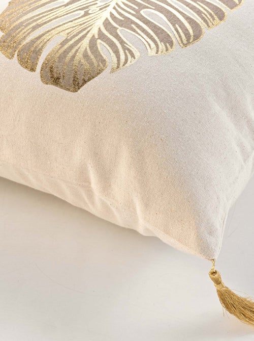 Coussin en coton au style nature dorée - Kiabi