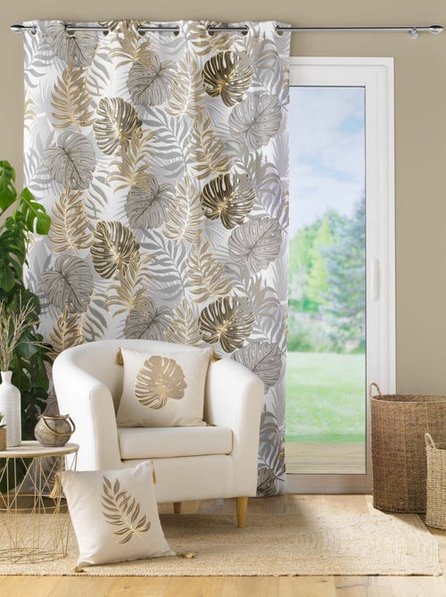 Coussin en coton au style nature dorée - Kiabi