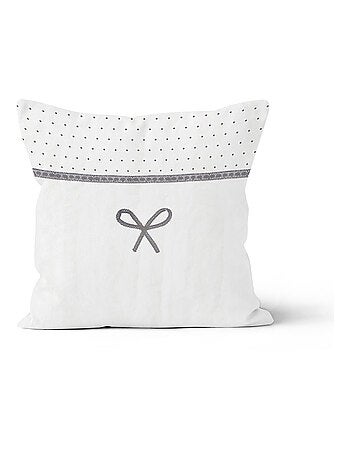 Coussin en coton brodé 40x40 cm EMILIE, par Soleil d'ocre