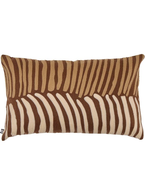 Coussin en coton brodé déhoussable HARY - Kiabi