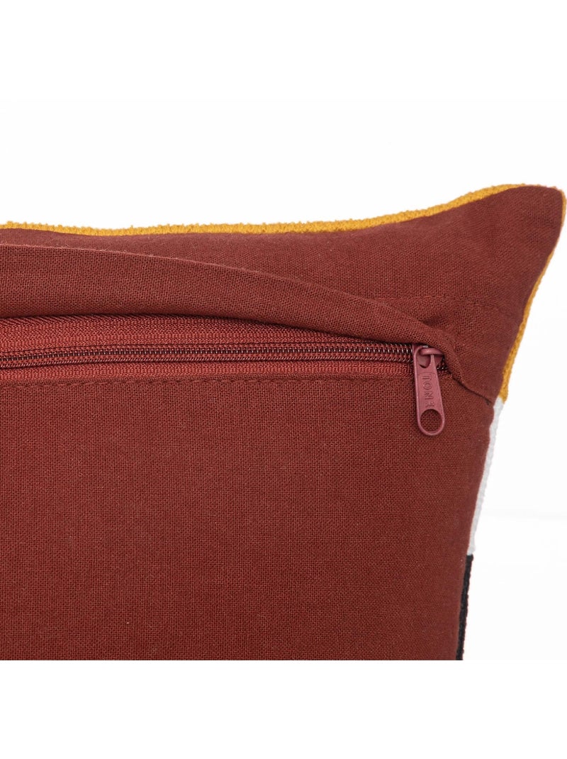 Coussin en coton brodé déhoussable HARY Multicolore - Kiabi