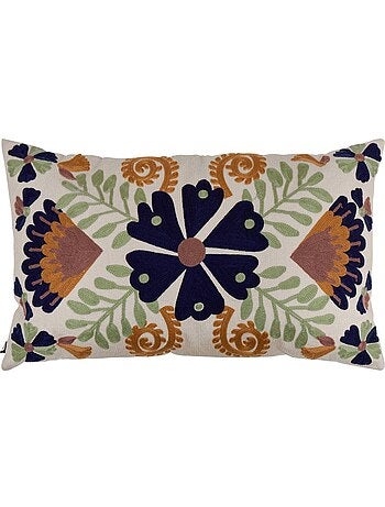 Coussin en coton brodé déhoussable hary