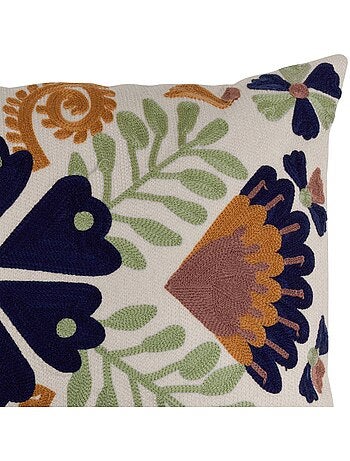 Coussin en coton brodé déhoussable hary