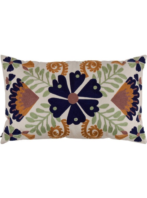 Coussin en coton brodé déhoussable HARY - Kiabi