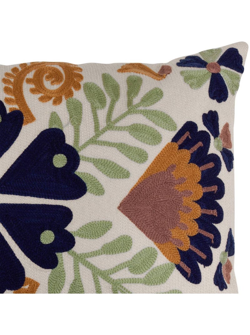 Coussin en coton brodé déhoussable HARY Multicolore - Kiabi