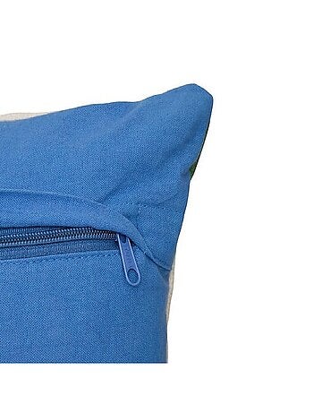 Coussin en coton broderie arty