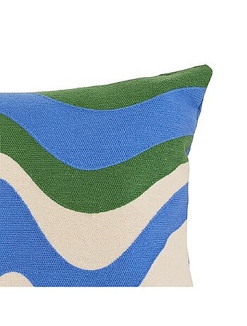 Coussin en coton broderie arty