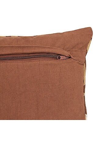 Coussin en coton broderie zebre