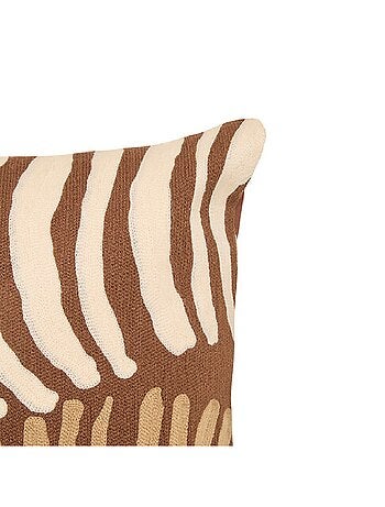 Coussin en coton broderie zebre