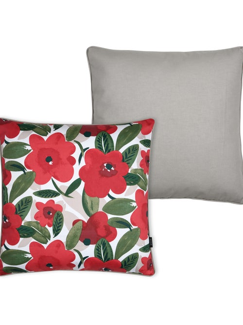 Coussin en coton décoratif imprimé floral - Kiabi