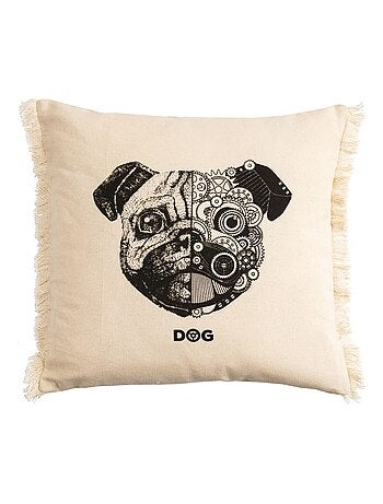 Coussin en coton DOGGY frangé 'Deko&co'