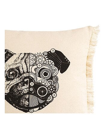 Coussin en coton DOGGY frangé 'Deko&co'
