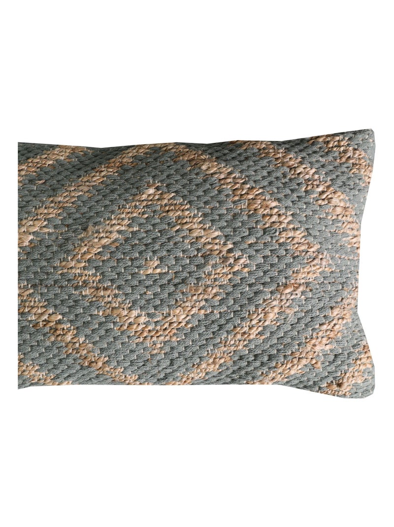 Coussin en coton et jute 'Deko&co' Kaki - Kiabi