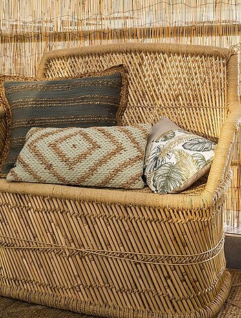 Coussin en coton et jute 'Deko&co'