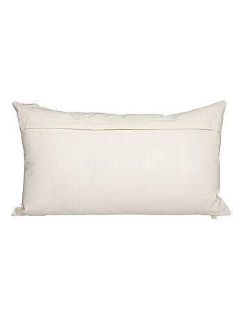 Coussin en coton et macramé