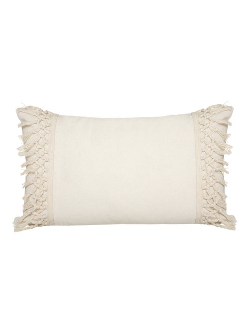 Coussin en coton et macramé - Kiabi