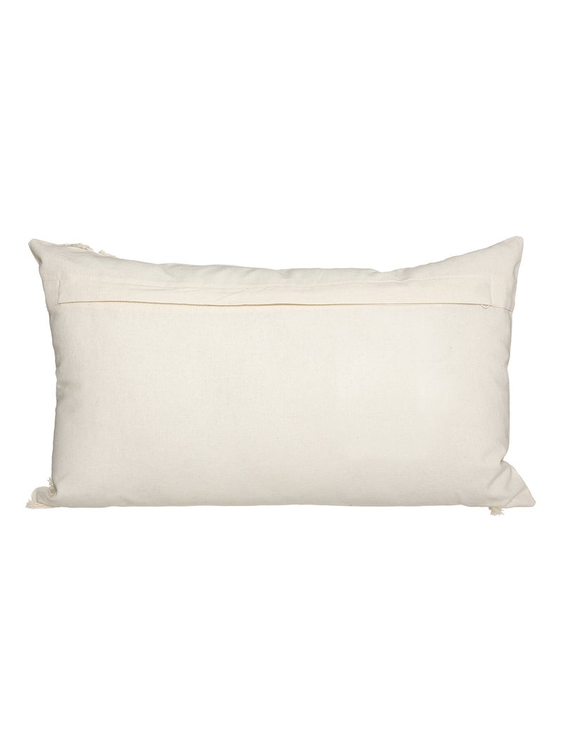 Coussin en coton et macramé Beige chiné - Kiabi