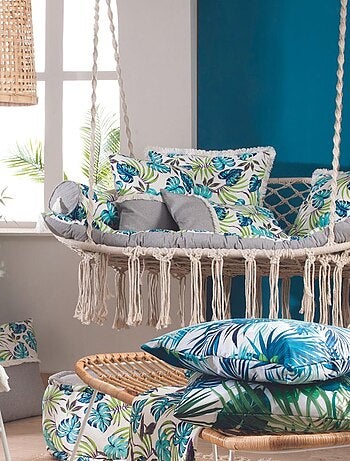 Coussin en coton EXOTIC BLUE 'Deko&co'