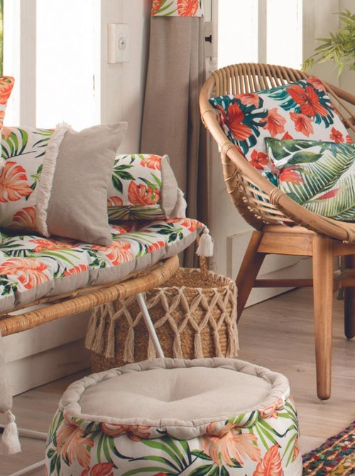 Coussin en coton EXOTIC CORAIL 'Deko&co' - Kiabi