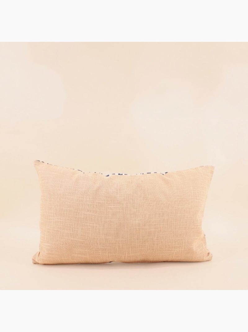 Coussin en coton flammé imprimé bord de mer 30x50cm Bleu - Kiabi