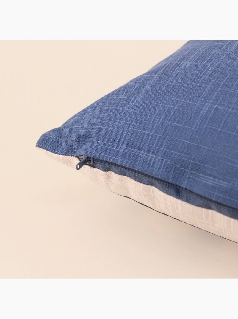 Coussin en coton flammé imprimé coquillages 40x40cm Bleu - Kiabi