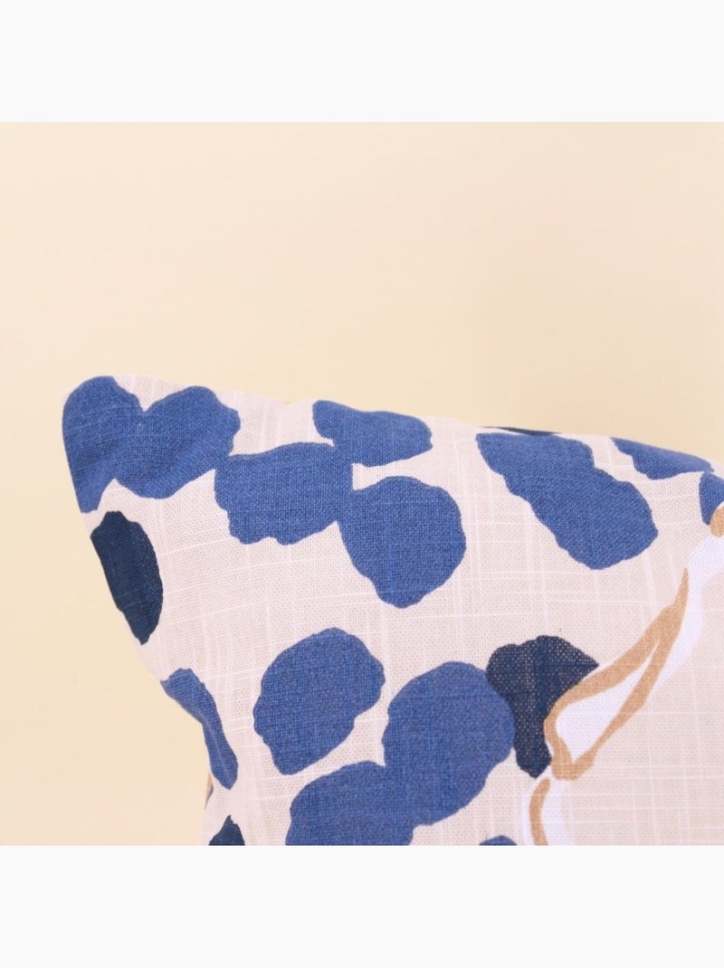 Coussin en coton imprimé coquillages 40x40cm Bleu - Kiabi