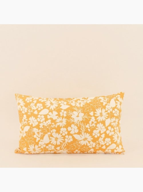 Coussin en coton imprimé fleurs jaune 30x50cm - Kiabi Coussin en coton imprimé fleurs jaune 30x50cm - Kiabi