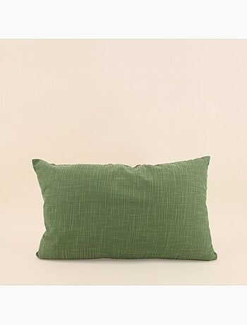 Coussin en coton imprimé soleil vert 30x50cm
