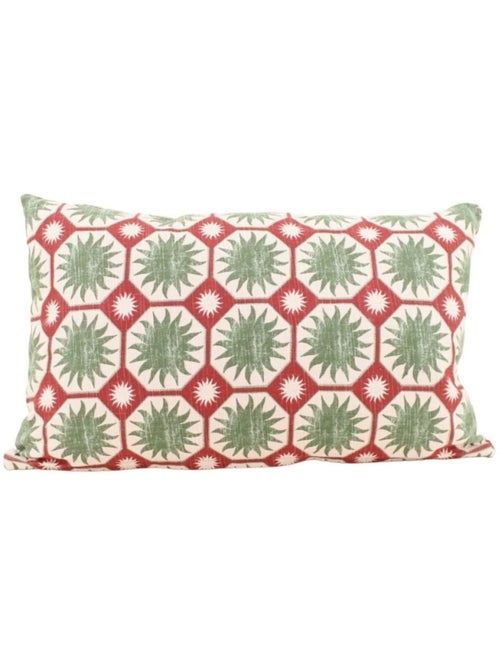 Coussin en coton imprimé soleil vert 30x50cm - Kiabi