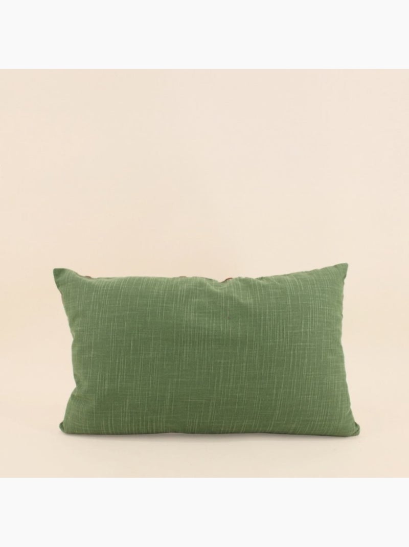 Coussin en coton imprimé soleil vert 30x50cm Vert - Kiabi