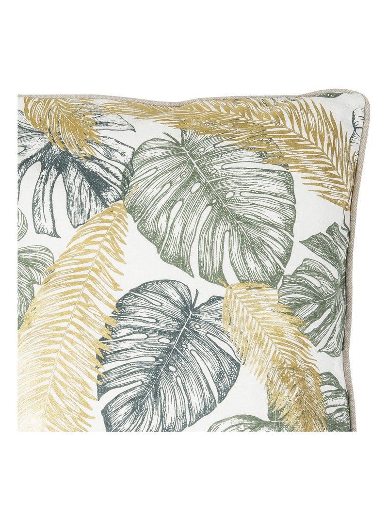 Coussin en coton JUMANJI 'Deko&co' Blanc Vert - Kiabi