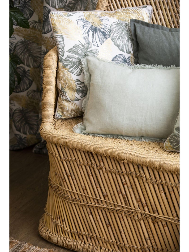 Coussin en coton JUMANJI 'Deko&co' Blanc Vert - Kiabi
