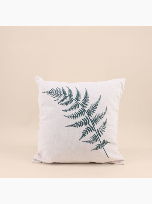 Coussin en coton motif fougère 40x40cm - Kiabi