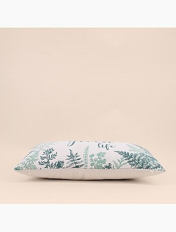 Coussin en coton motif fougère 50x30cm