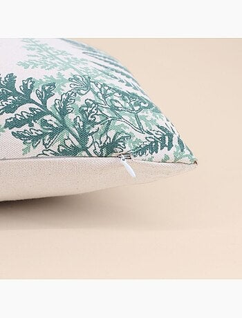 Coussin en coton motif fougère 50x30cm