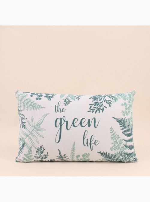 Coussin en coton motif fougère 50x30cm - Kiabi